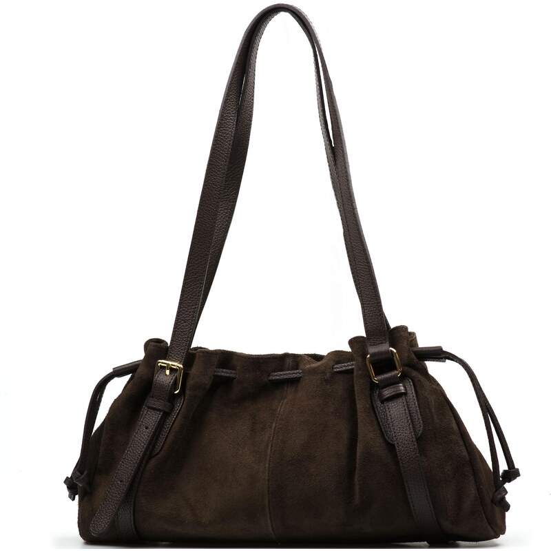 Blaire Kožená kabelka Elvina tmavo hnedá 66248746