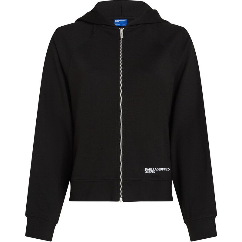 KARL LAGERFELD JEANS Tepláková bunda Milano čierna / biela 66257337