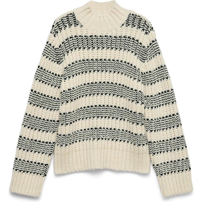 VERO MODA Sveter VMSKYE krémová / čierna 66257447