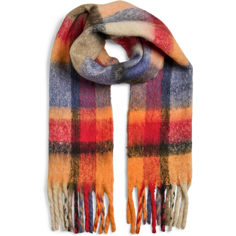 PIECES Šál PCMIDA krémová / námornícka modrá / oranžová / jasne 66257473