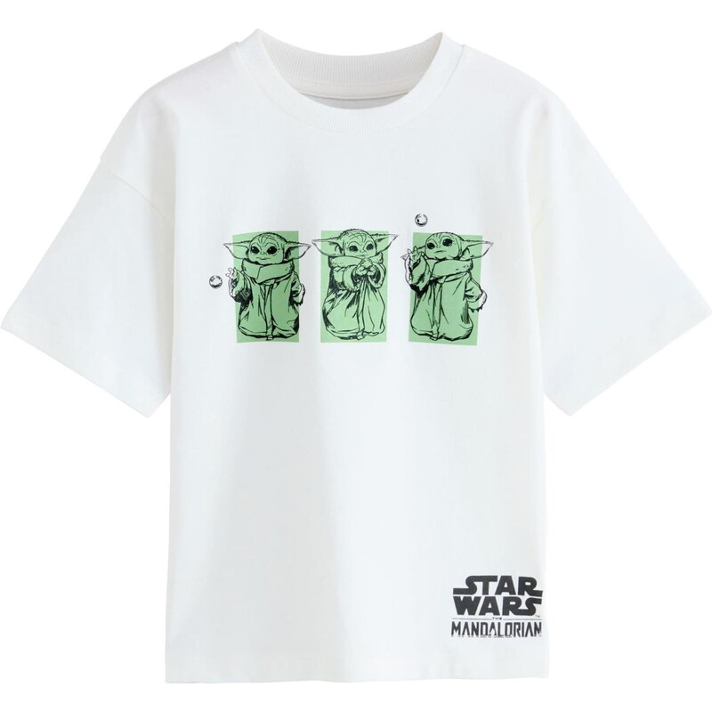 Next Tričko Mandalorian zelená / čierna / biela 66257482