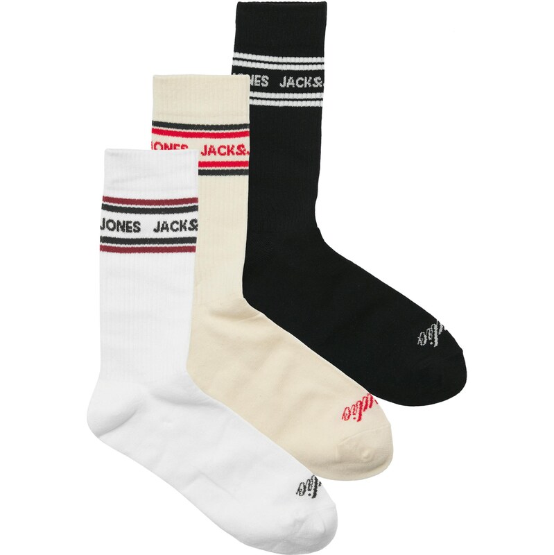 JACK & JONES Ponožky JACLANDON červená / čierna / biela / biela ako 66257557