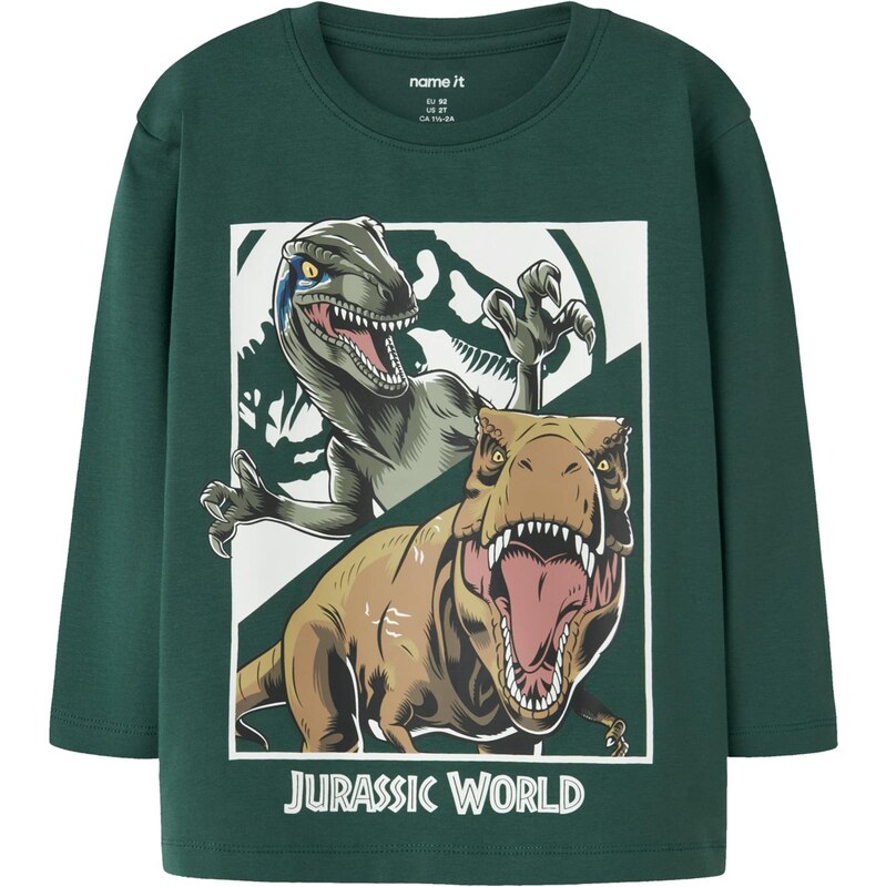 NAME IT Tričko NMMollo Jurassic farba ťavej srsti / jedľová / 66257647