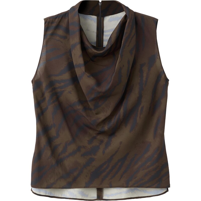 MANGO Blúzka GRETA námornícka modrá / hnedá / sépiová 66257703