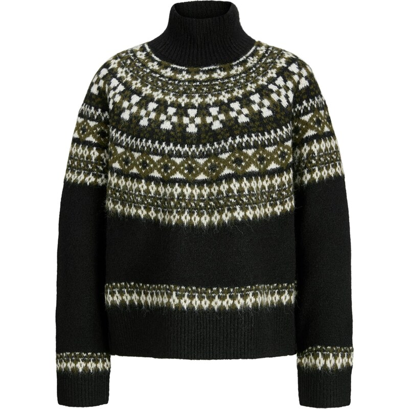 JJXX Sveter JXKRISTIN olivová / čierna / biela 66257772