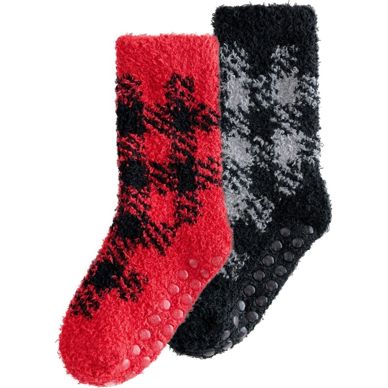 Next Ponožky sivá / červená / čierna 66258032