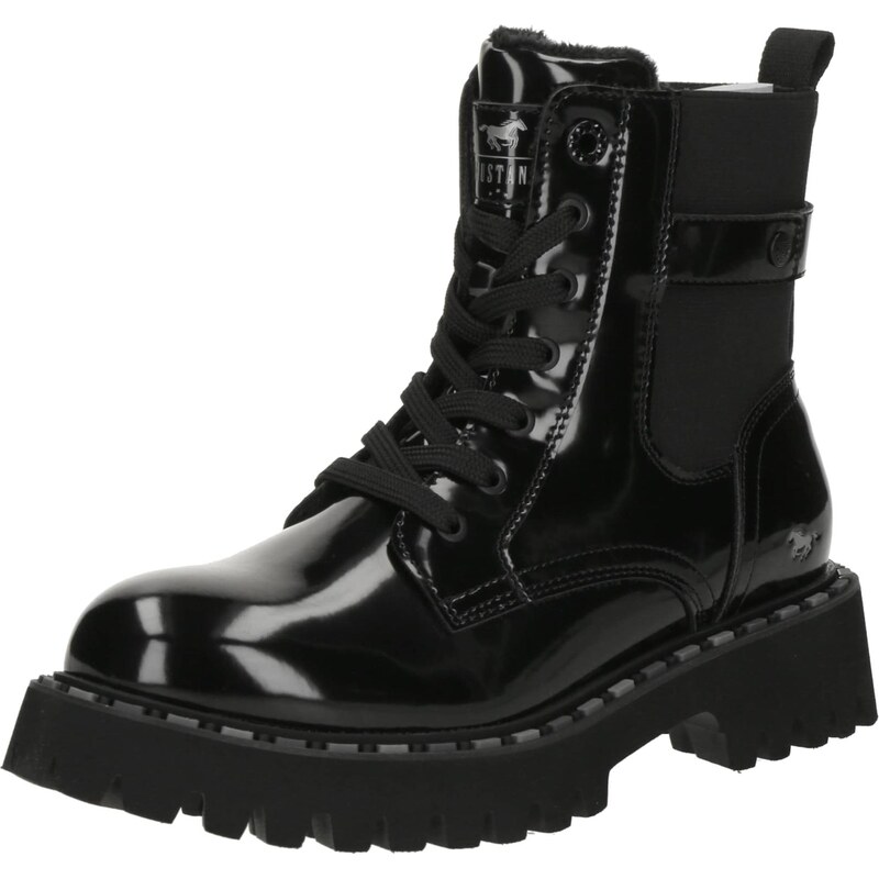 MUSTANG Šnurovacie členkové čižmy čierna 66258070