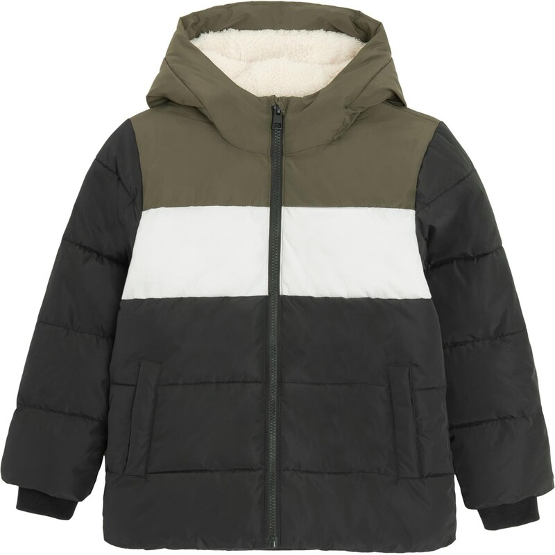 Cool Club Zimná bunda tmavosivá / zelená / biela 66258106