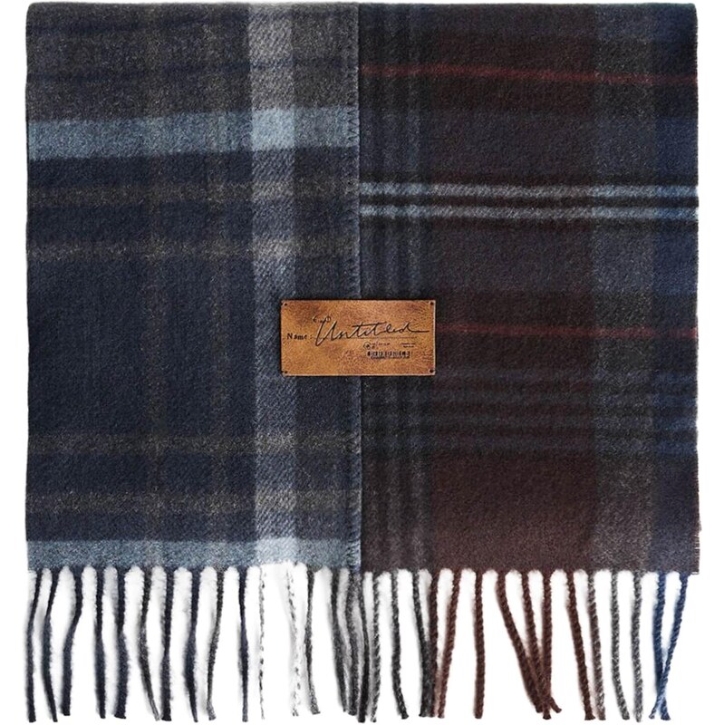 Bershka Šál námornícka modrá / pastelovo modrá / červená / biela 66263896