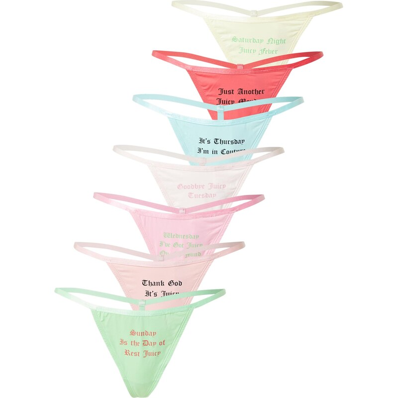 Juicy Couture Tangá DAYS OF THE WEEK svetlomodrá / staroružová / 66258173