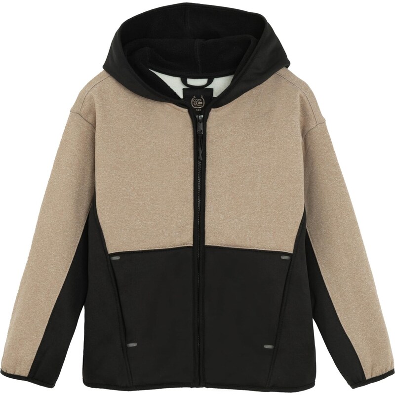 Cool Club Tepláková bunda tmavobéžová / čierna 66258213
