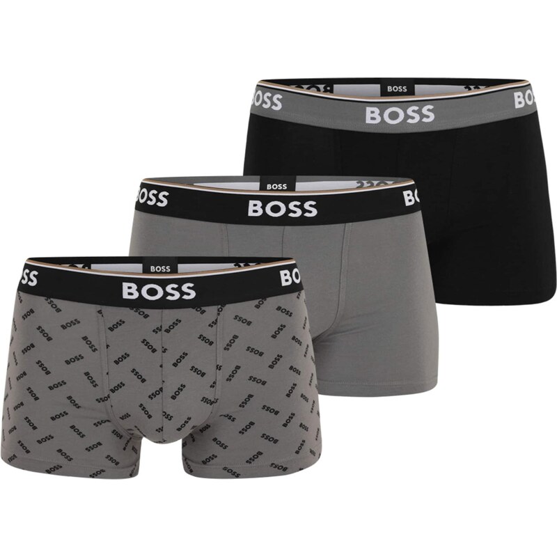 BOSS Boxerky Power sivá / čierna / biela 66258238