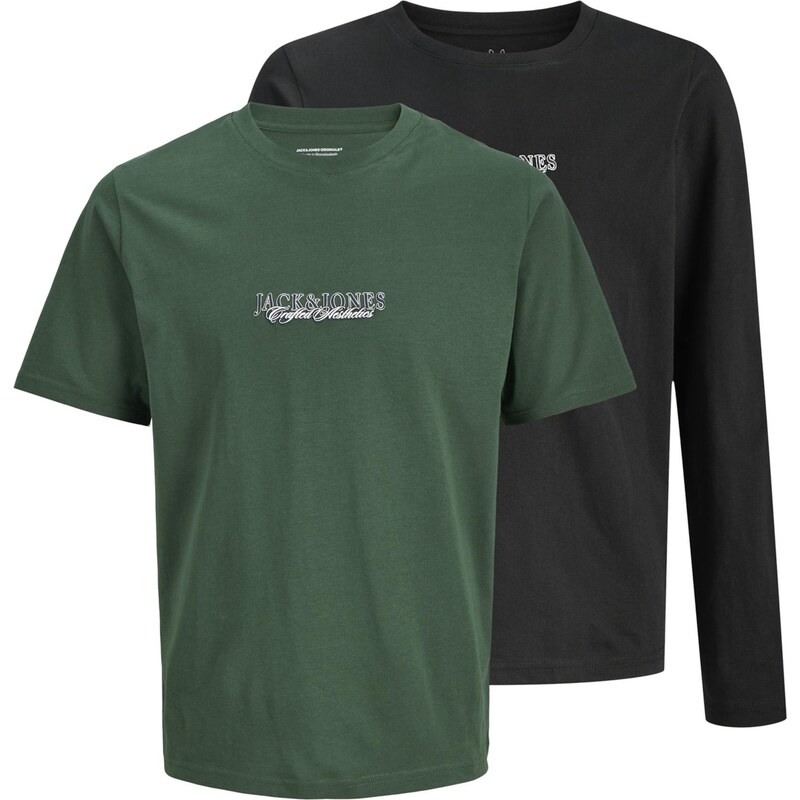 Jack & Jones Junior Tričko JORBLEECKER tmavomodrá / jedľová / čierna / 66258260