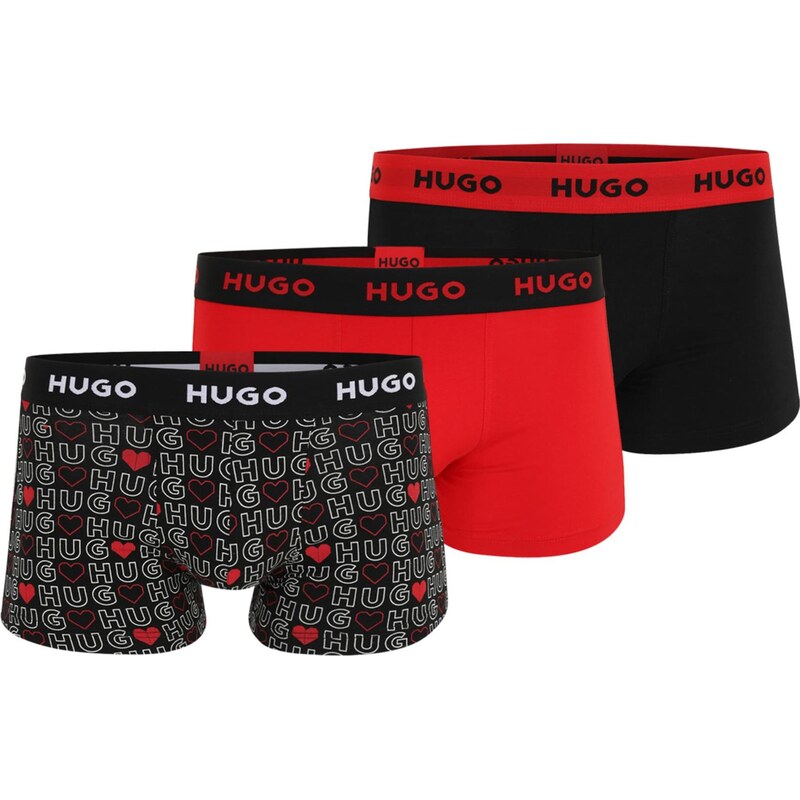 HUGO Boxerky červená / čierna / biela 66258257