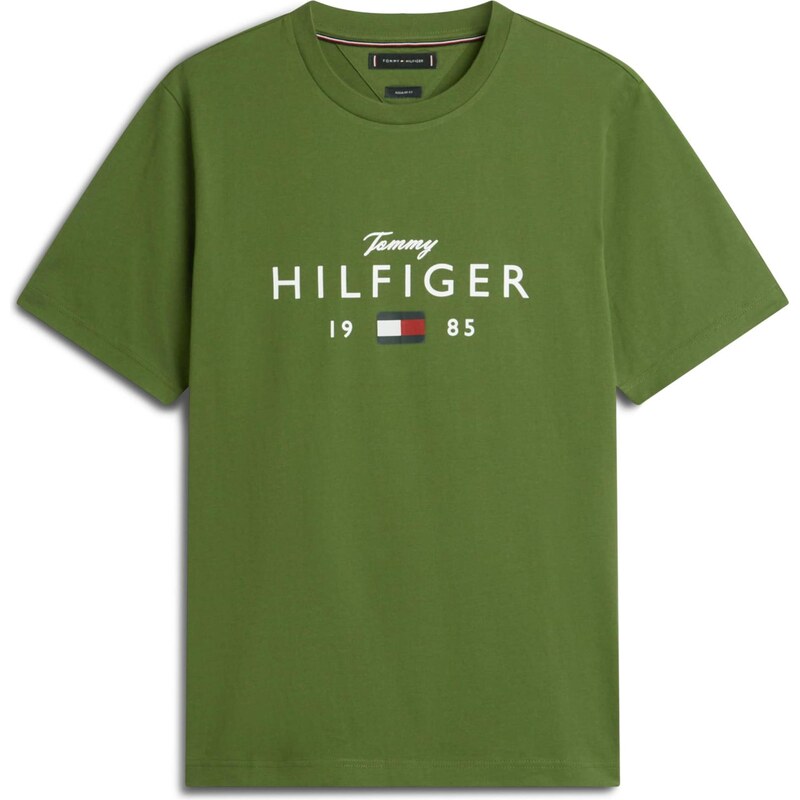 TOMMY HILFIGER Tričko BRAND LOVE zelená / červená / čierna / biela 66258404