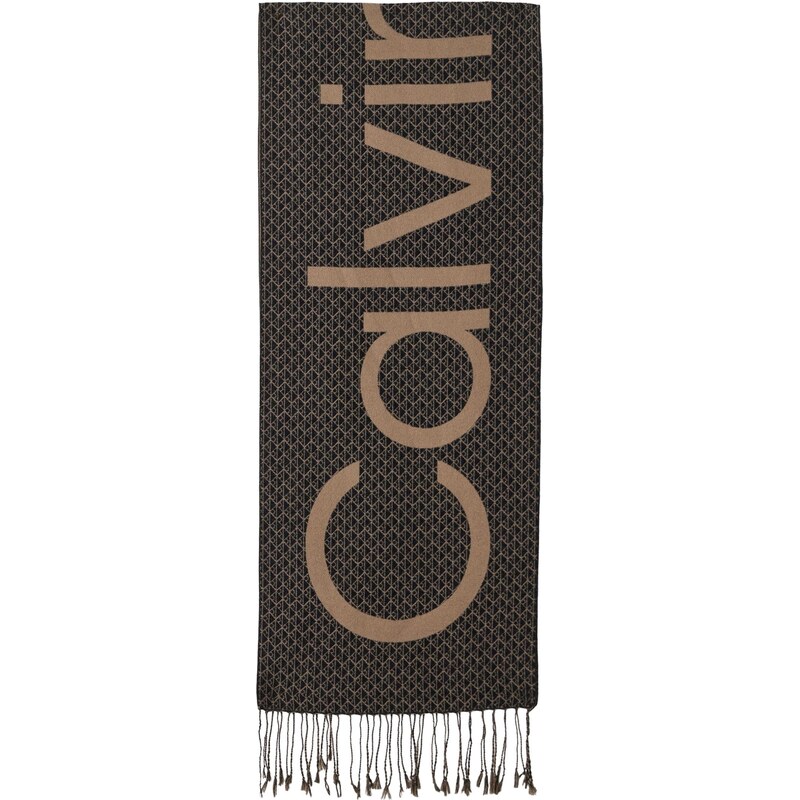 Calvin Klein Šál kapučíno / čierna 66258502