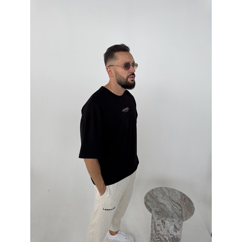 LaManuel Pánske čierne tričko CORE 66260710