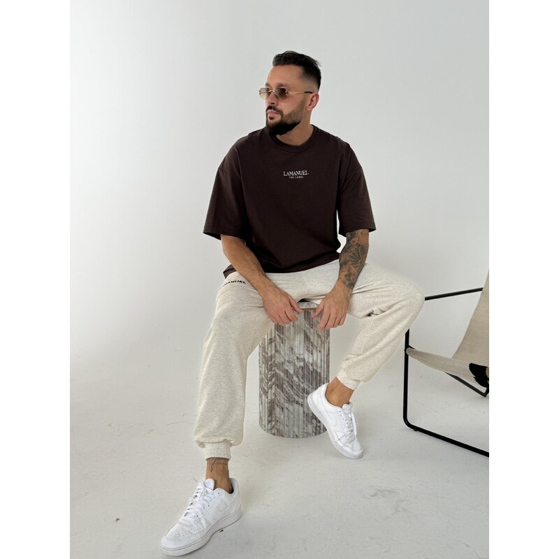 LaManuel Pánske čokoládové tričko CORE 66260711