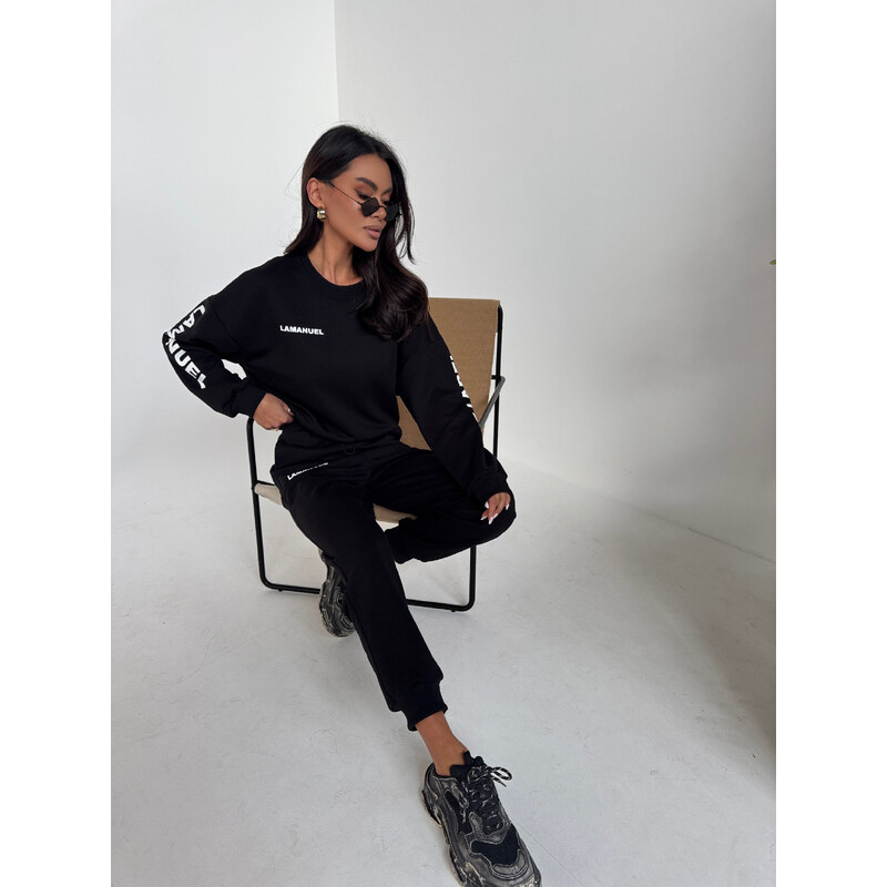 LaManuel Dámska čierna tepláková mikina NATIVE 66260786