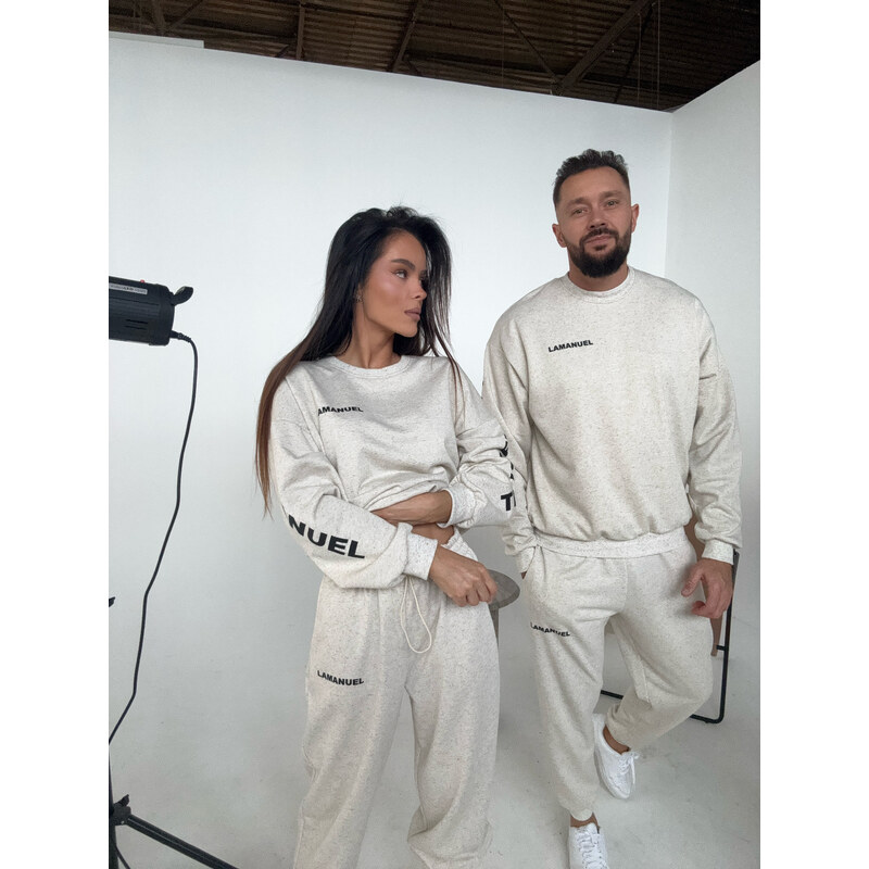 LaManuel Pánska melírovaná tepláková mikina UNITY 66421123