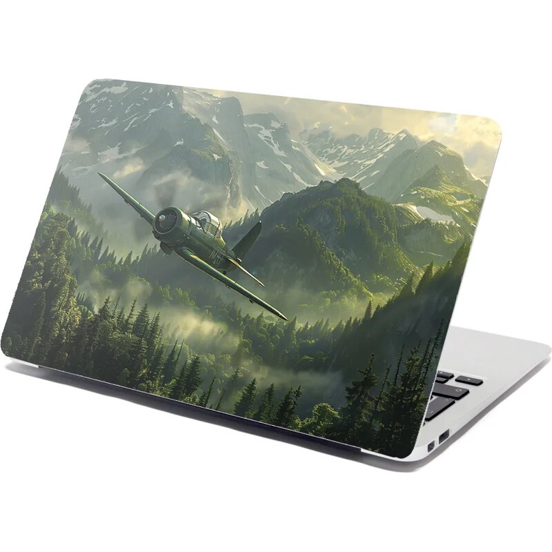 Sablio Samolepka na notebook Bojové lietadlo v horách 65112487