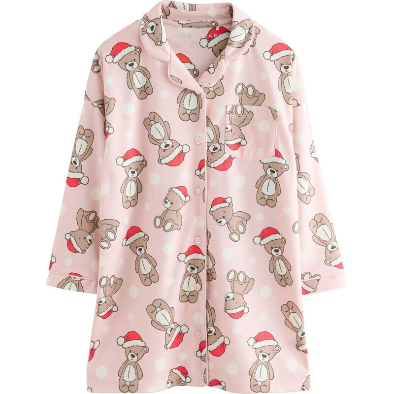 Next Nočná košieľka krémová / svetlohnedá / ružová / červená 66263188