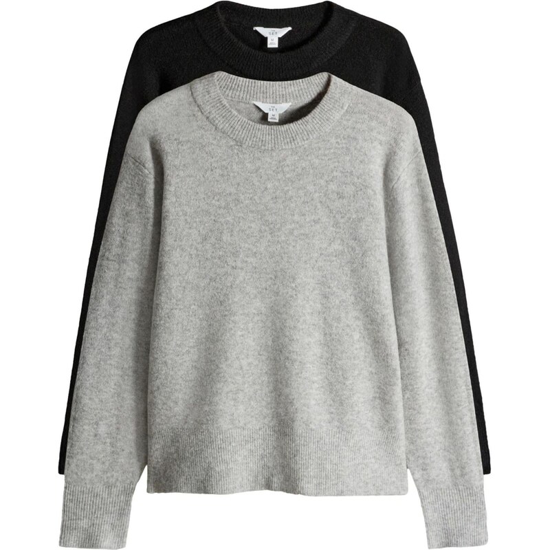 The Set Sveter sivá melírovaná / čierna 66263284
