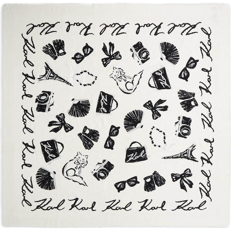 Karl Lagerfeld Šál čierna / biela 66263311