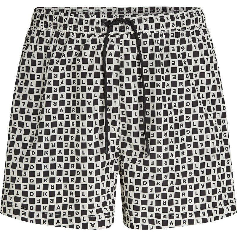Karl Lagerfeld Plavecké šortky čierna / biela 66263312