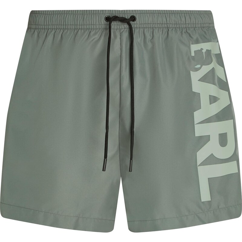 Karl Lagerfeld Plavecké šortky tmavosivá / svetlozelená 66263339