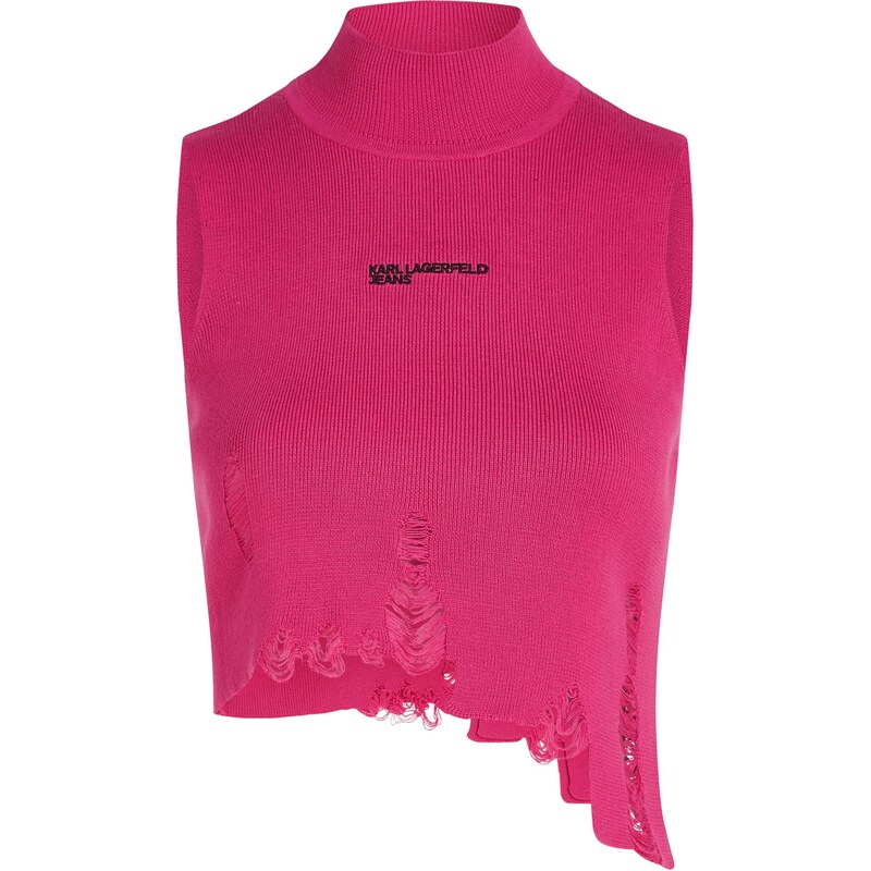 KARL LAGERFELD JEANS Vyšívaný top malinová / čierna 66263334