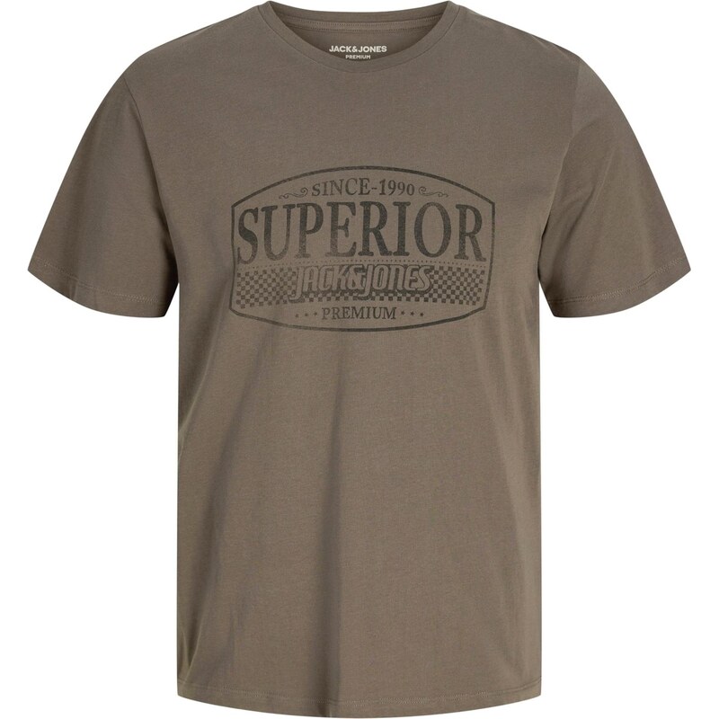 Jack & Jones Premium Tričko JPRBLUNOAH sivá / tmavozelená 66263362