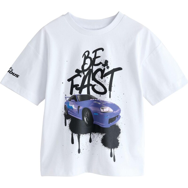 Next Tričko Fast and Furious indigo / čierna / biela 66263444