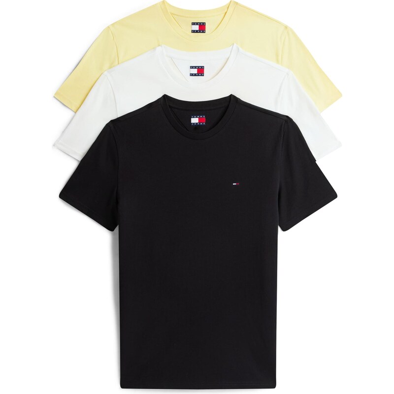 Tommy Jeans Tričko svetložltá / čierna / biela 66263608