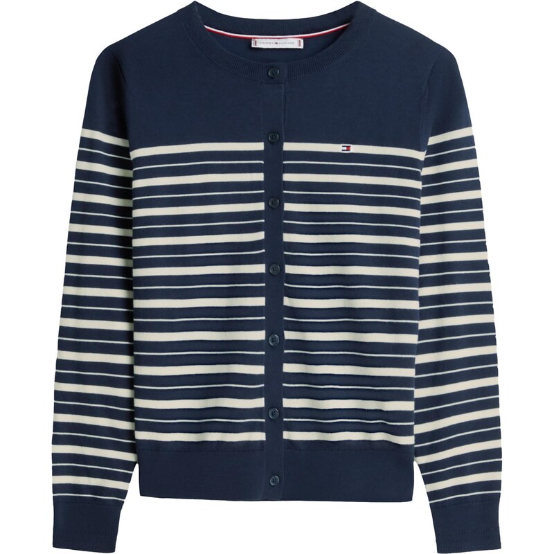 TOMMY HILFIGER Kardigán námornícka modrá / biela 66263678