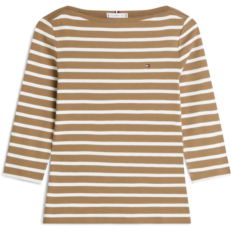 TOMMY HILFIGER Tričko New Cody hnedá / biela 63956746