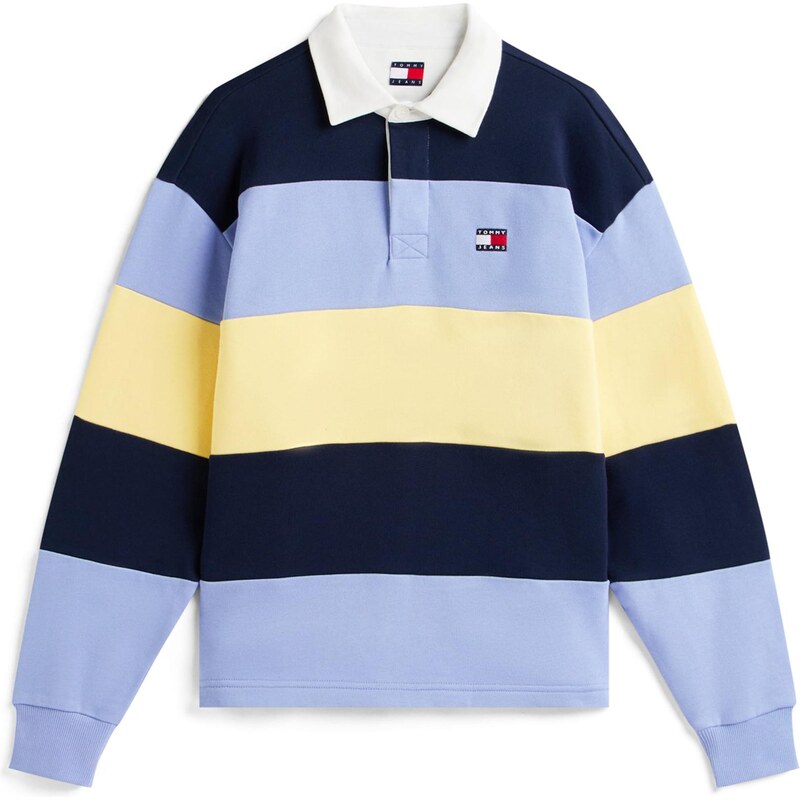 Tommy Jeans Mikina námornícka modrá / modrosivá / pastelovo žltá 66263715