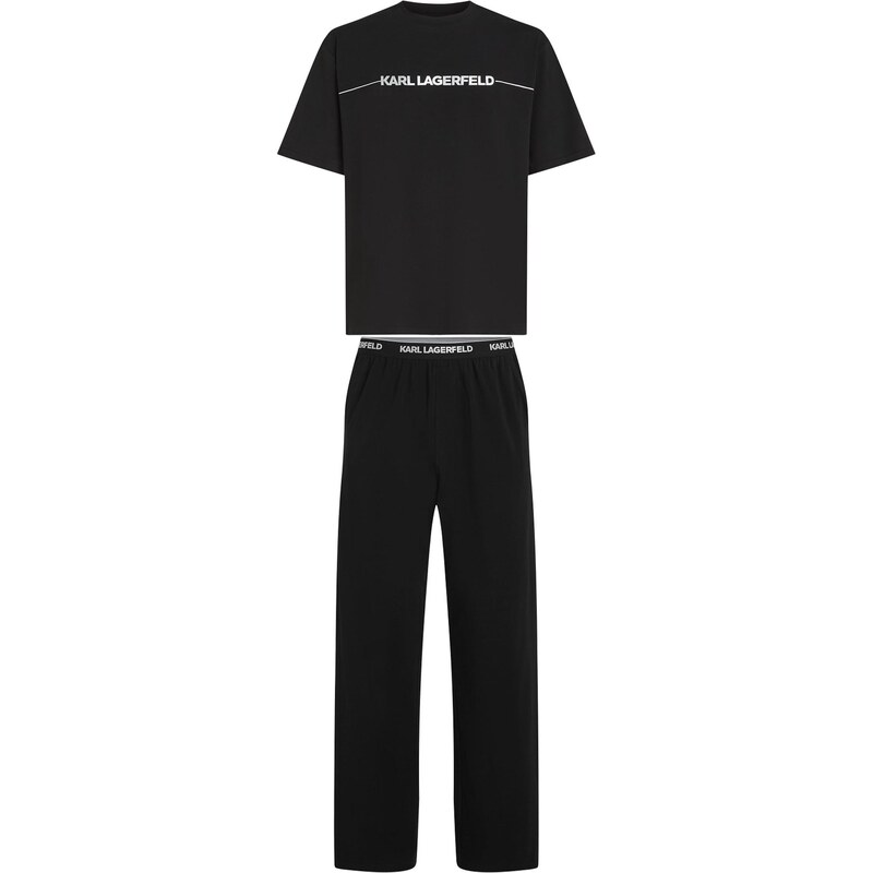 Karl Lagerfeld Dlhé pyžamo čierna / biela 66263855