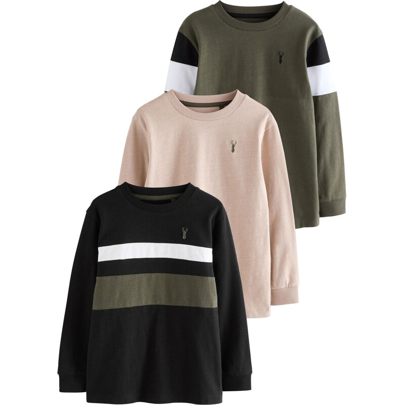 Next Tričko telová / olivová / čierna / biela 66274598