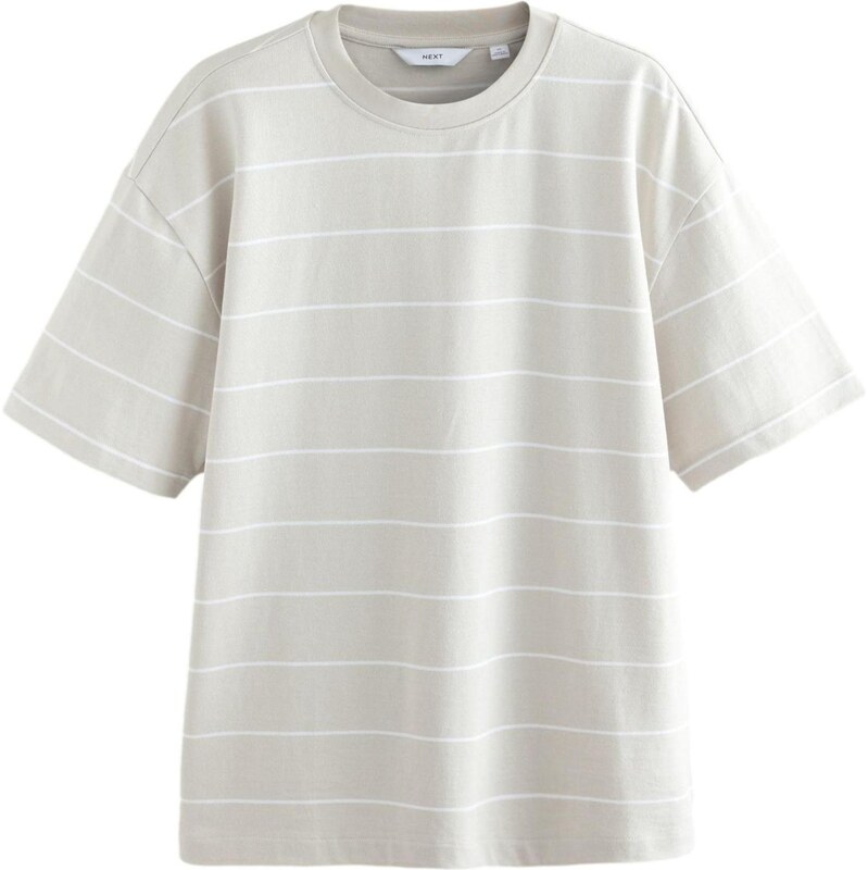 Next Tričko sivobéžová / biela 66274680