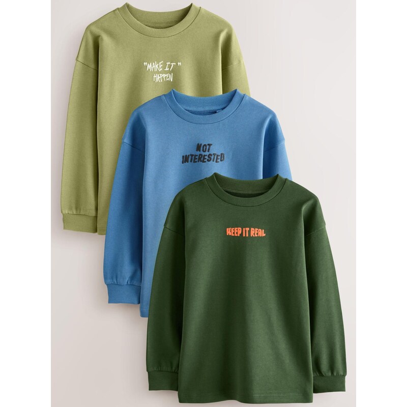 Next Tričko modrá / kiwi / tmavozelená 66274807