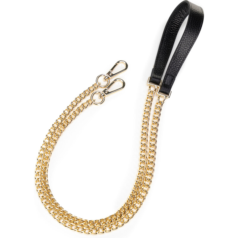 Wittchen Kožený popruh na kabelku s retiazkou čierno-zlatý 99-X-646-X4 66271481