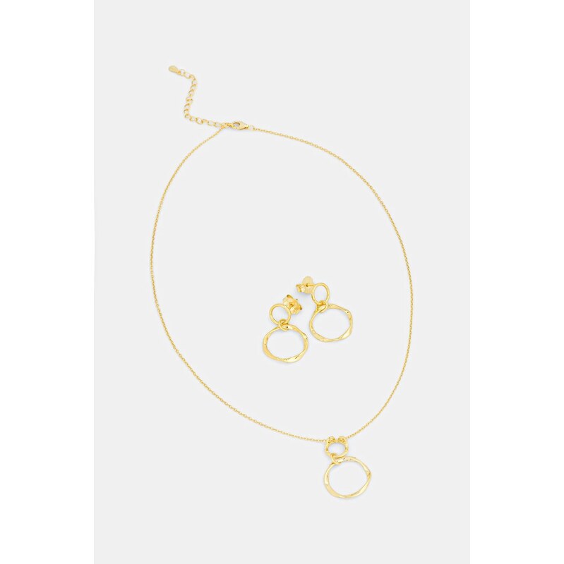 Náhrdelník a náušnice z pozláteného striebra Answear.LAB 66276241