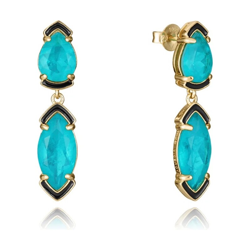 Viceroy Visiace pozlátené náušnice s tyrkysovými kryštálmi 2304E100-52 66584644
