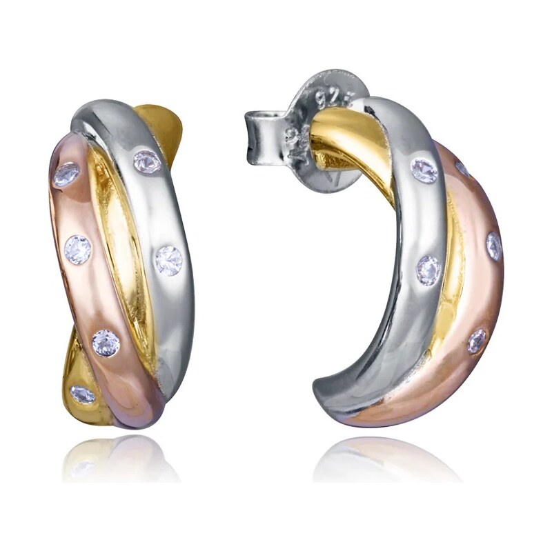 Viceroy Tricolor polkruhové náušnice zo striebra 2310E100-30 67553893