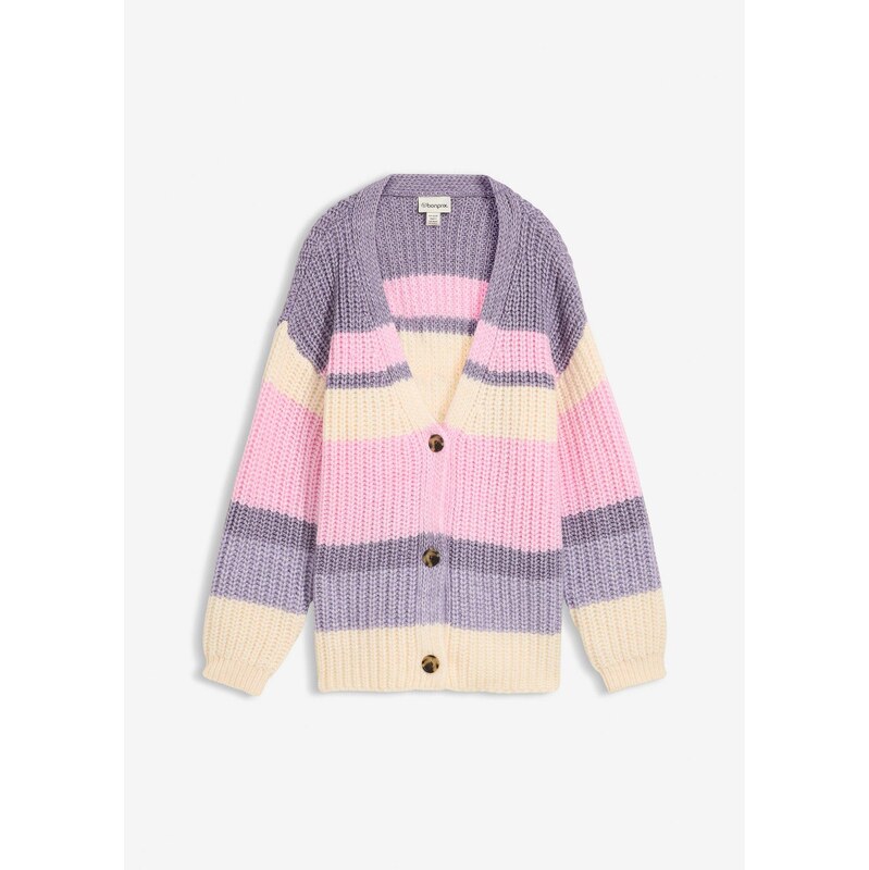 bonprix Hrubo pletený sveter s farebným prelivom, farba béžová 66275973