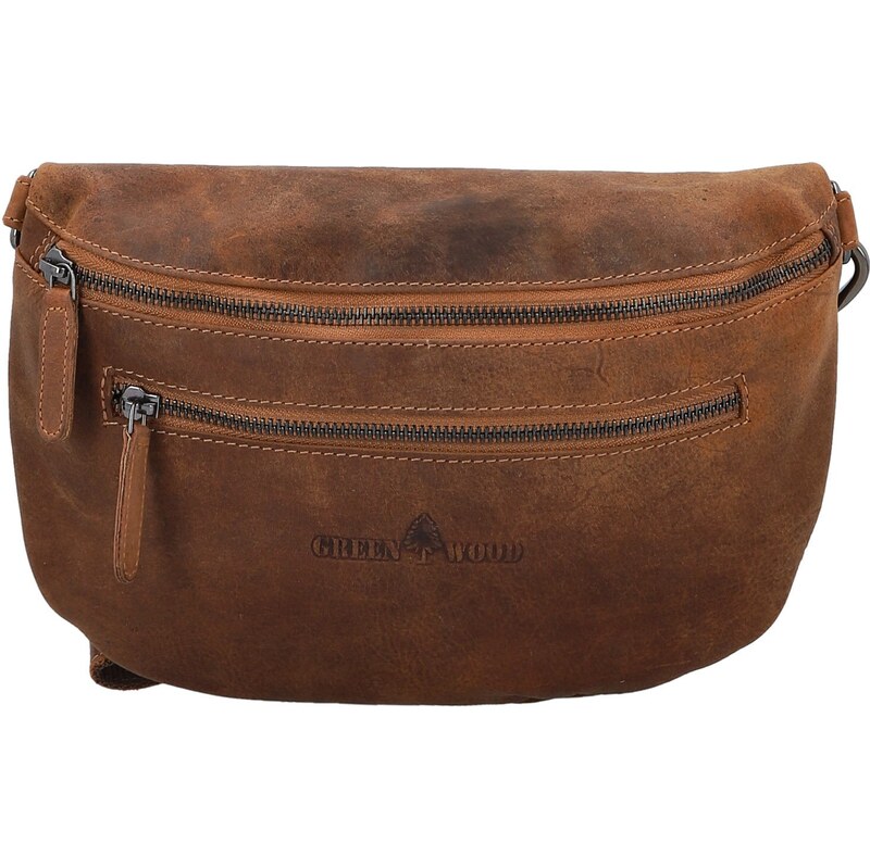 Dámska kožená kabelka/ľadvinka camel - Greenwood Terry Camel 67231381