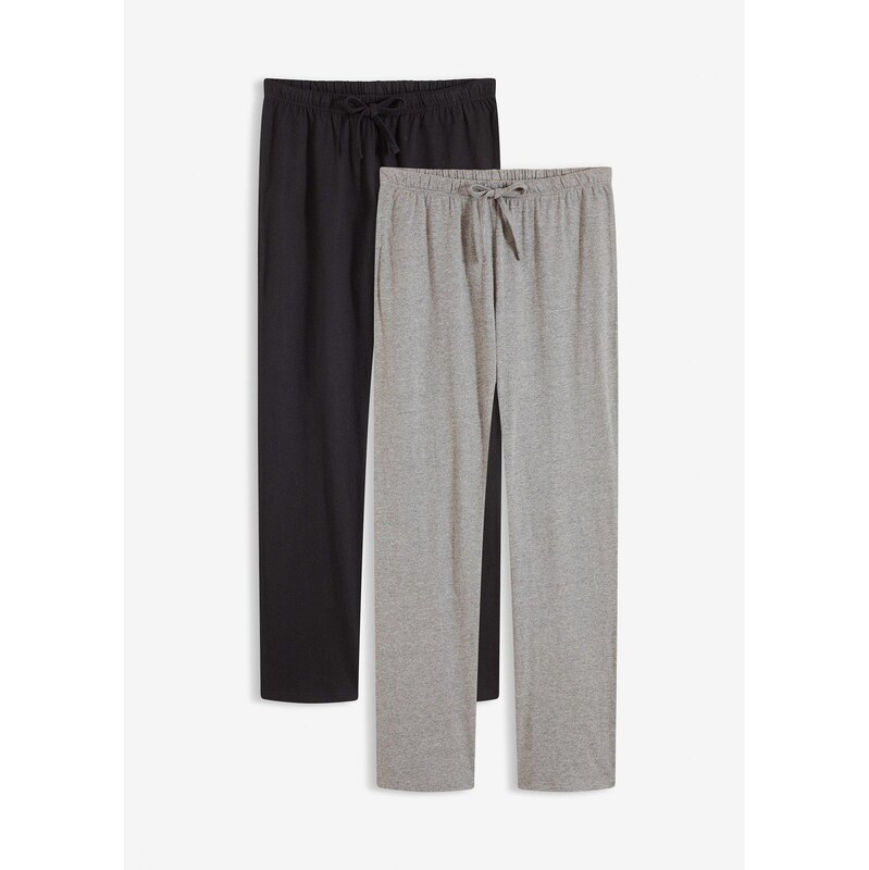 bonprix Pyžamové nohavice s vreckami (2 ks v balení), farba čierna 66295217