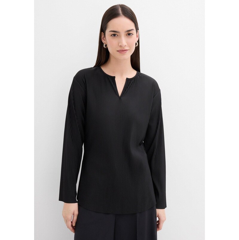 bonprix Plisované tričko, farba čierna 66889572