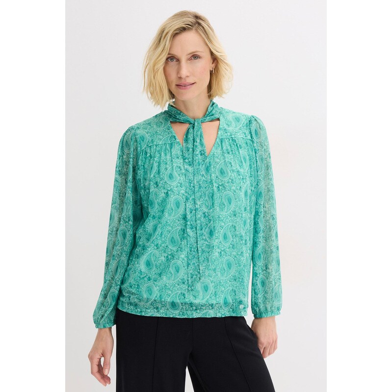 bonprix Tričko s dlhým rukávom z jemnej sieťoviny, farba zelená 66304395